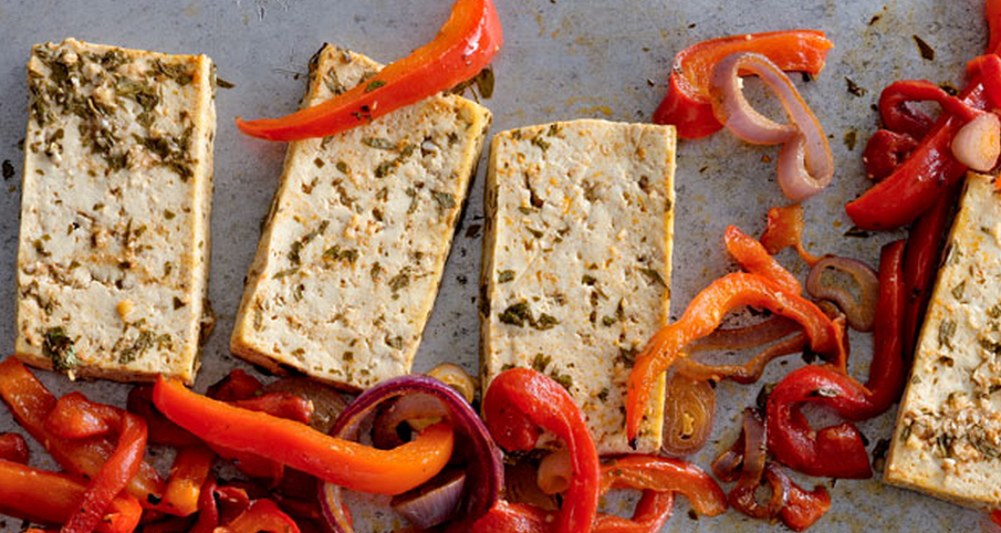 Citrus-Marinated Tofu with Onions and Peppers